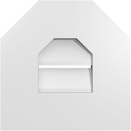Ekena Millwork Octagonal Top Surface Mount PVC Gable Vent: Functional, w/ 3-1/2"W x 1"P Standard Frame, 12"W x 12"H GVPOT12X1201SF